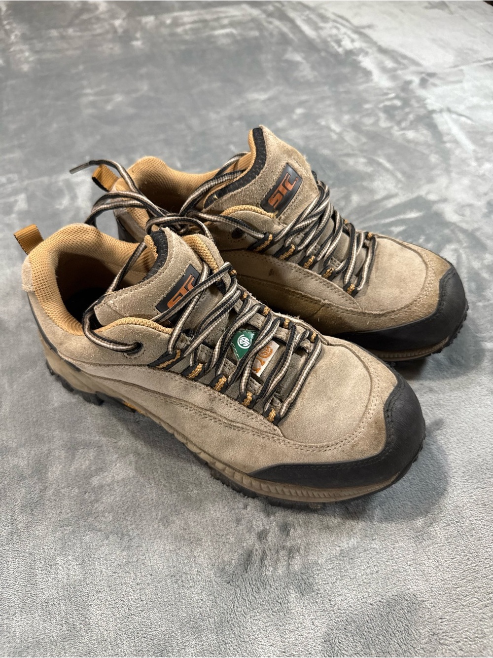 STC Bruce Men’s Tan Suede Safety Work Shoes Steel Toe Shoes Size 8